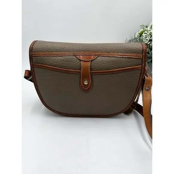 Dooney & Bourke Authenticated Vintage ALW Taupe Saddle Bag Cavalry Troop USA - Picture 5 of 15